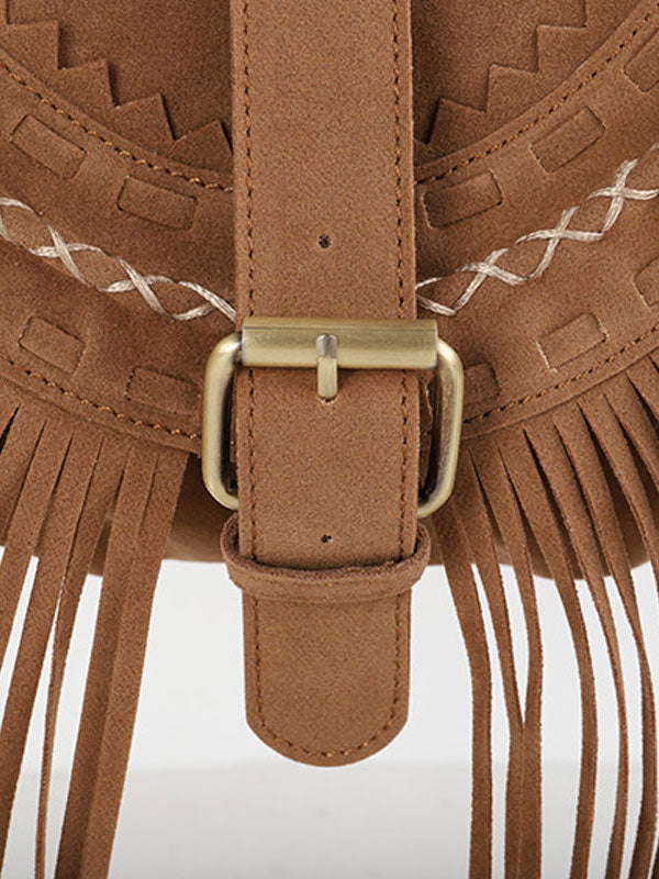 khaki suede effect handbag — view 5