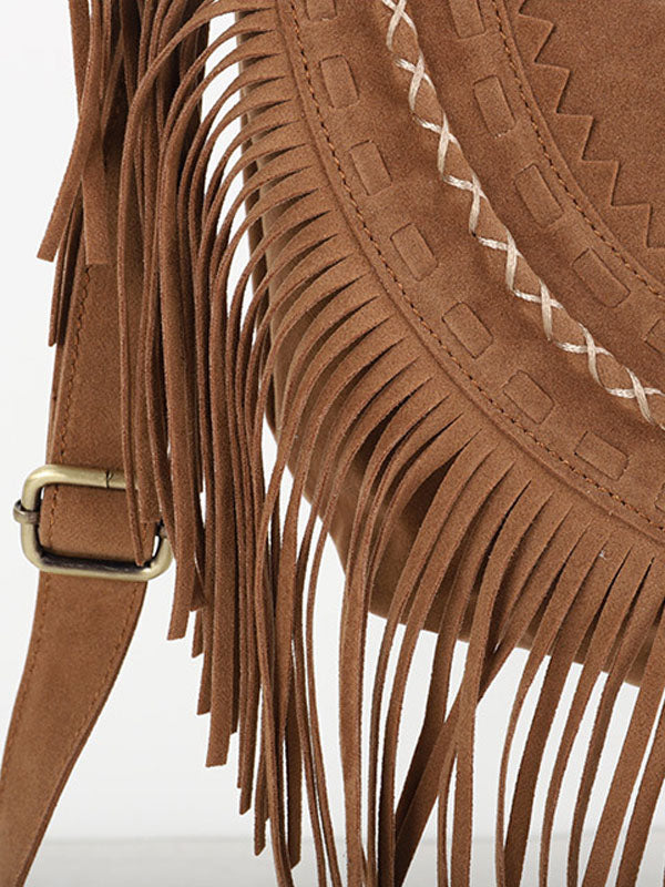 khaki suede effect handbag — view 7