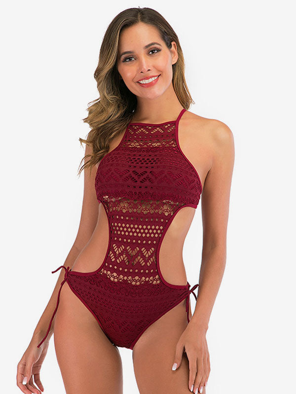 green cut out swimsuit — view 4