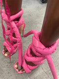 Rose Lace-Up Gladiator Sandals — view 4