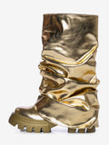 Gold Round-Toe Ankle Boots — view 4