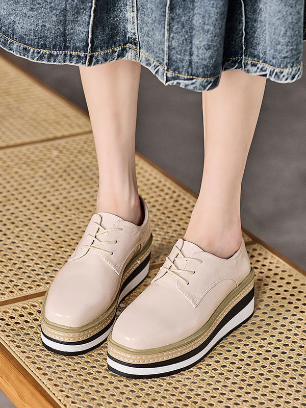 Apricot Round-Toe Wedge Heels — view 6