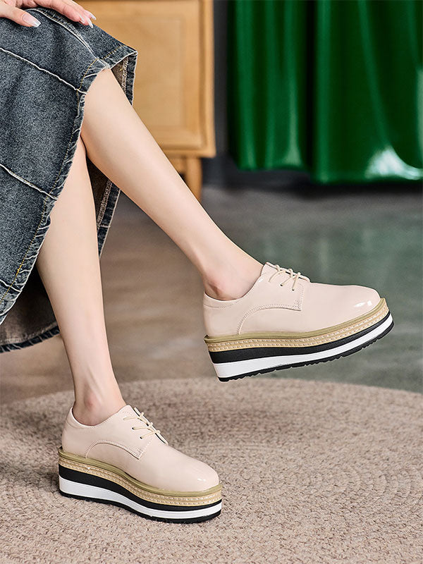 Apricot Round-Toe Wedge Heels — view 7