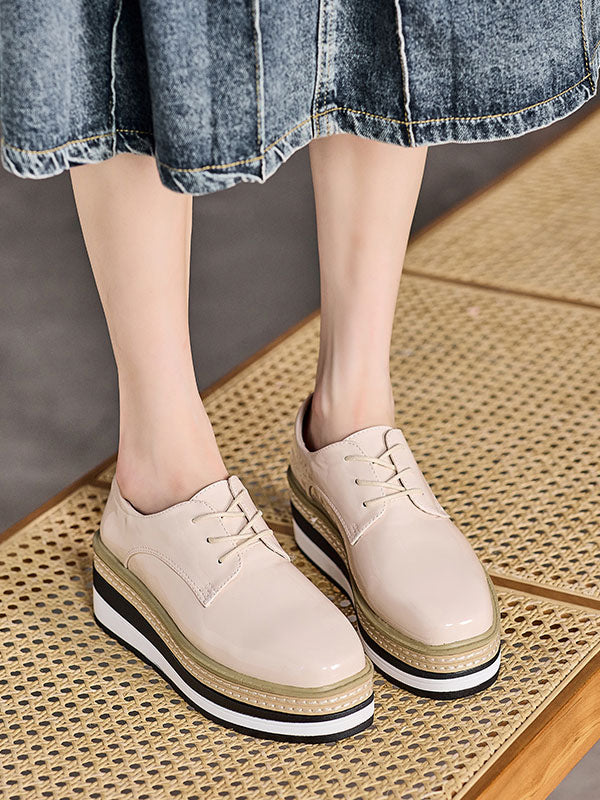 Apricot Round-Toe Wedge Heels — view 8