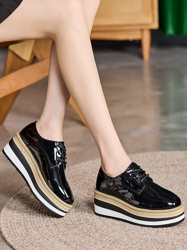 Apricot Round-Toe Wedge Heels — view 3