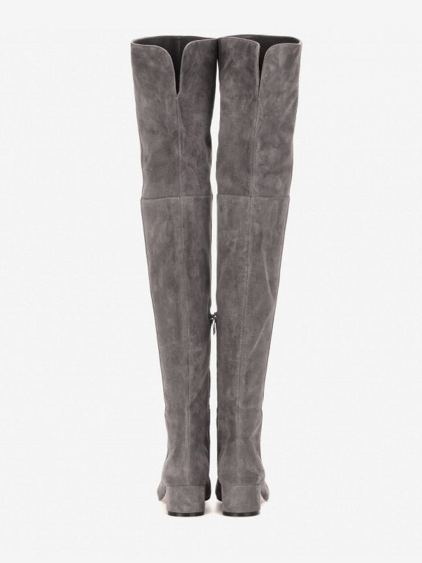 Apricot Block Heel Suede-Effect Over-The-Knee Boots — view 3
