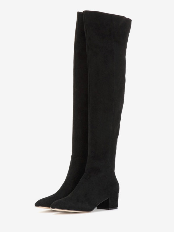 Apricot Block Heel Suede-Effect Over-The-Knee Boots — view 5