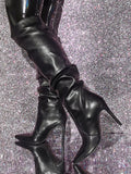 black knee high knee high boots — view 1