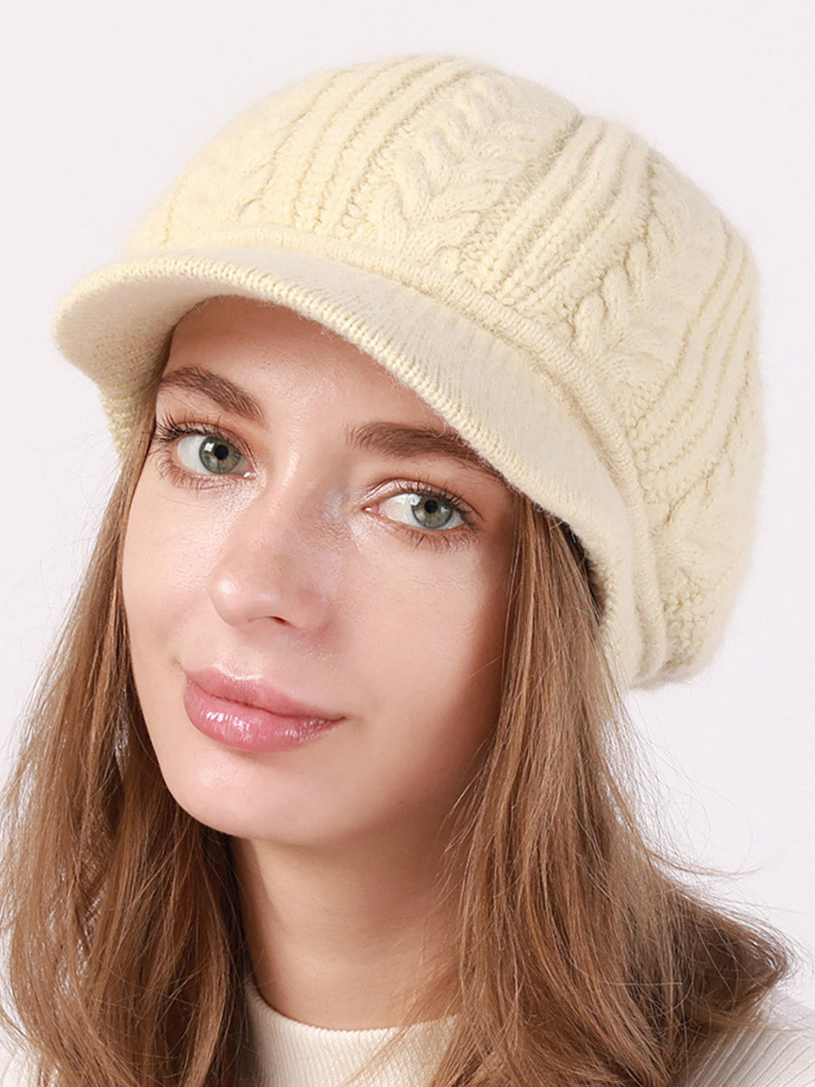 purple knitted hat — view 2