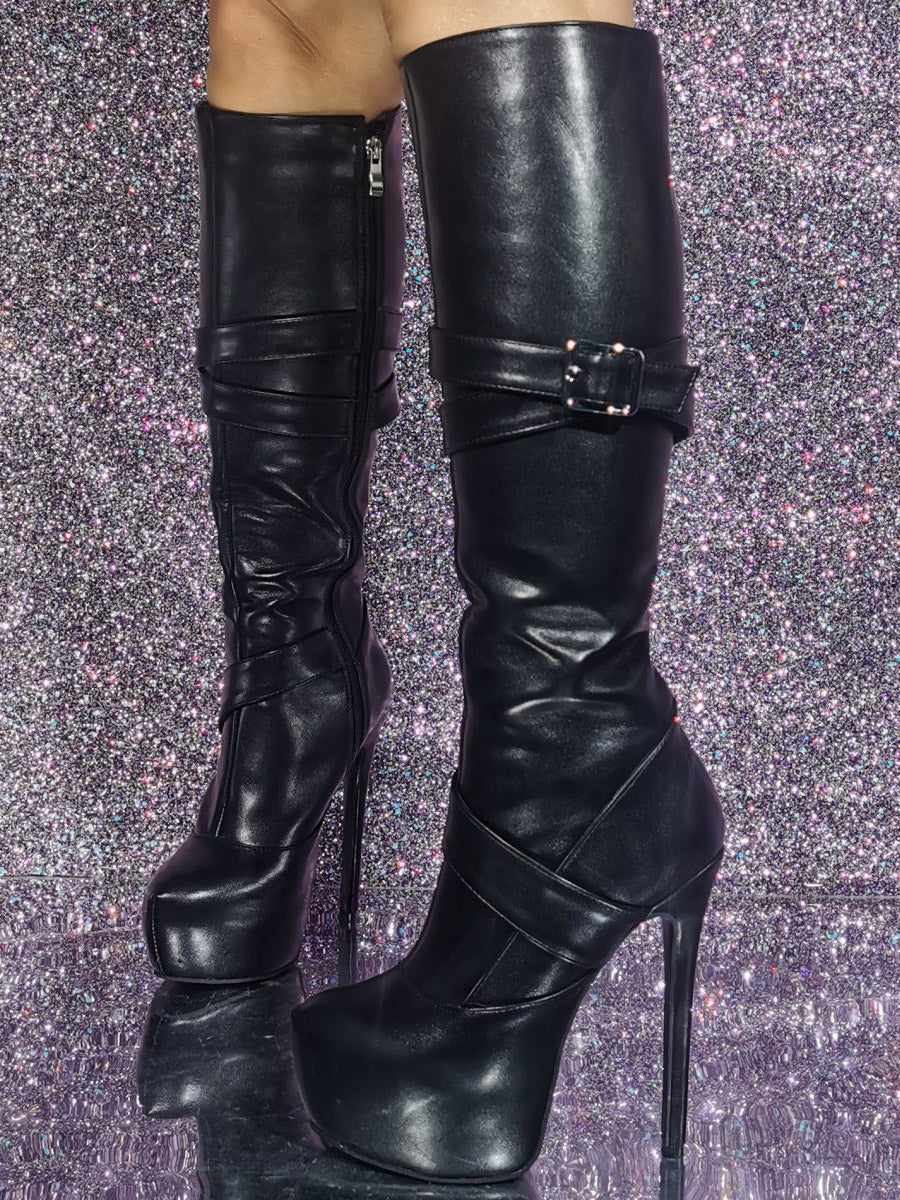 black buckle boots — view 1
