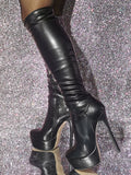 Black Platform Knee-High Boots — view 1
