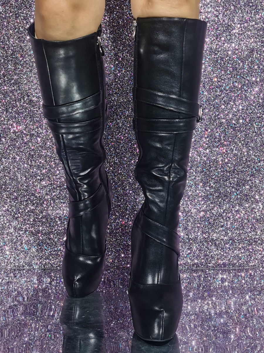 black buckle boots — view 3