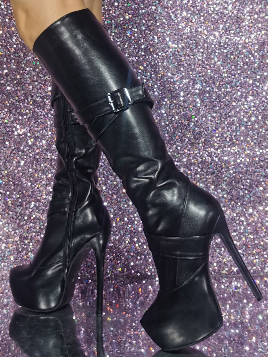black buckle boots — view 4
