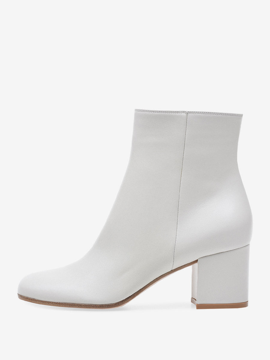 navy round toe block heel suede effect ankle boots — view 9