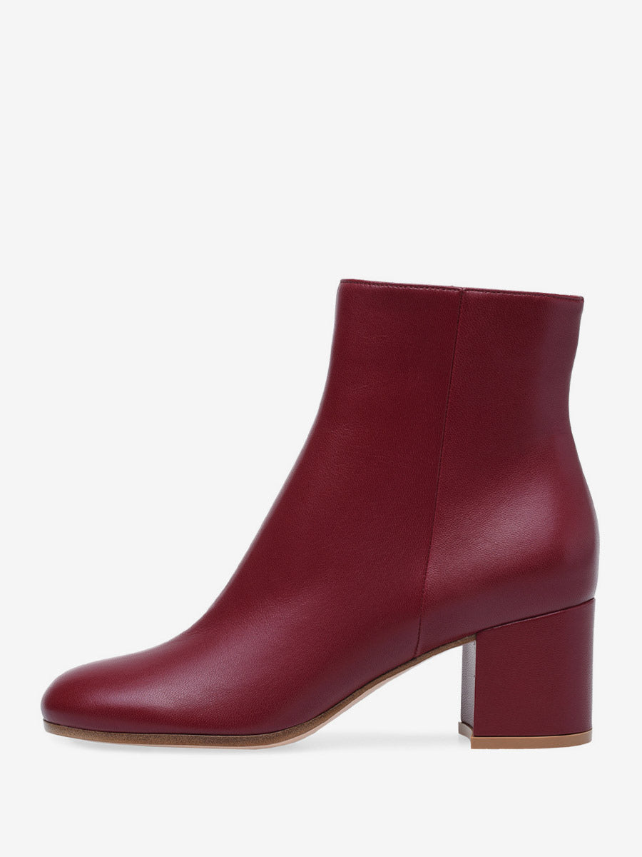 navy round toe block heel suede effect ankle boots — view 4