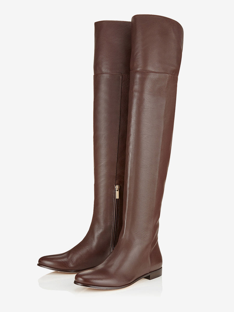 brown round toe over the knee boots — view 5
