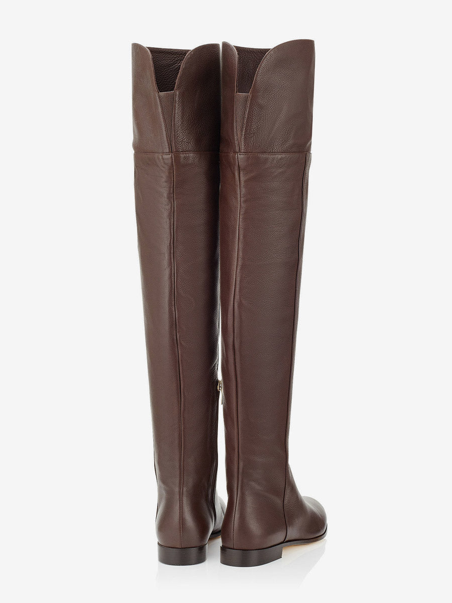 brown round toe over the knee boots — view 6
