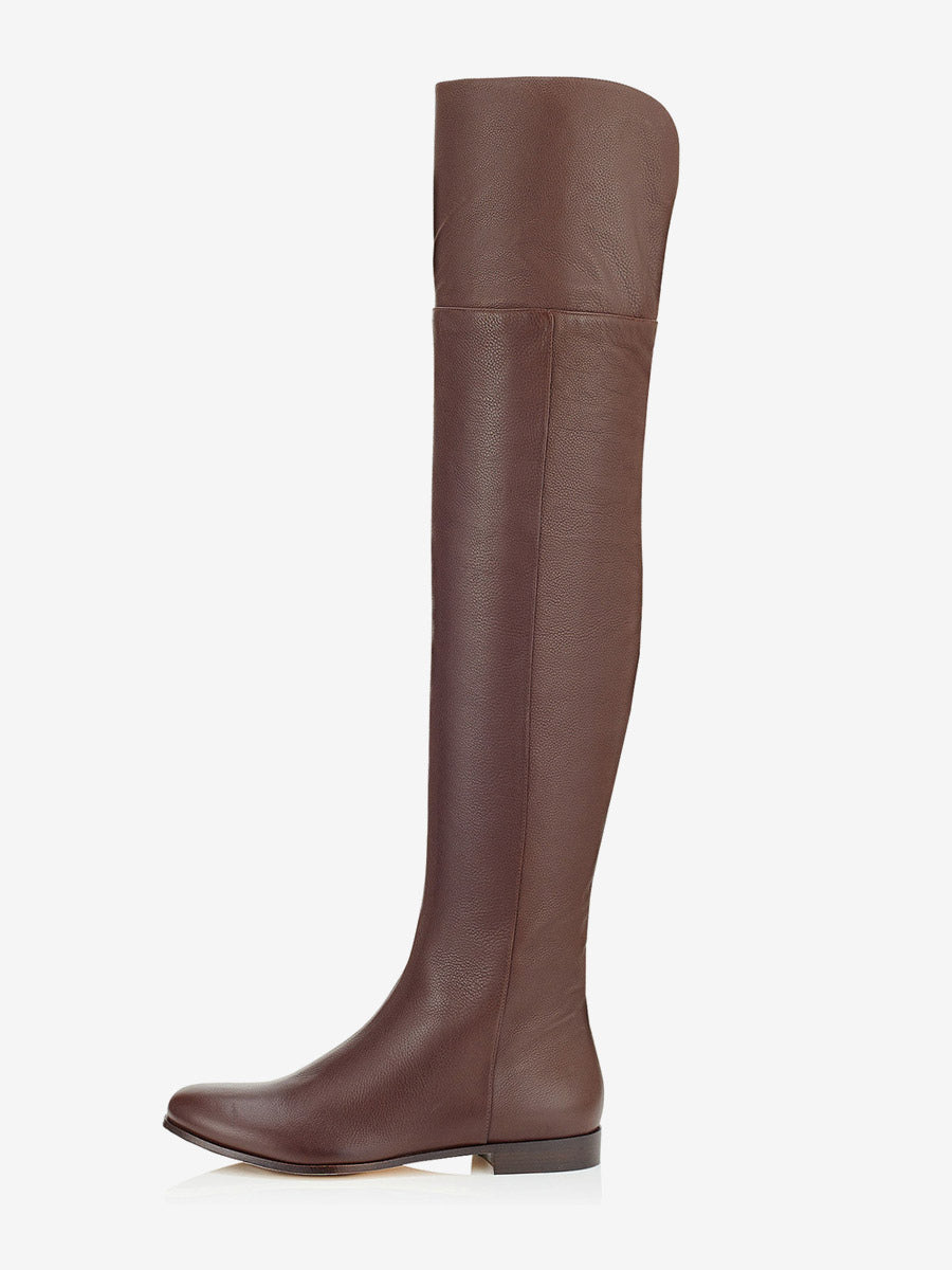 brown round toe over the knee boots — view 7