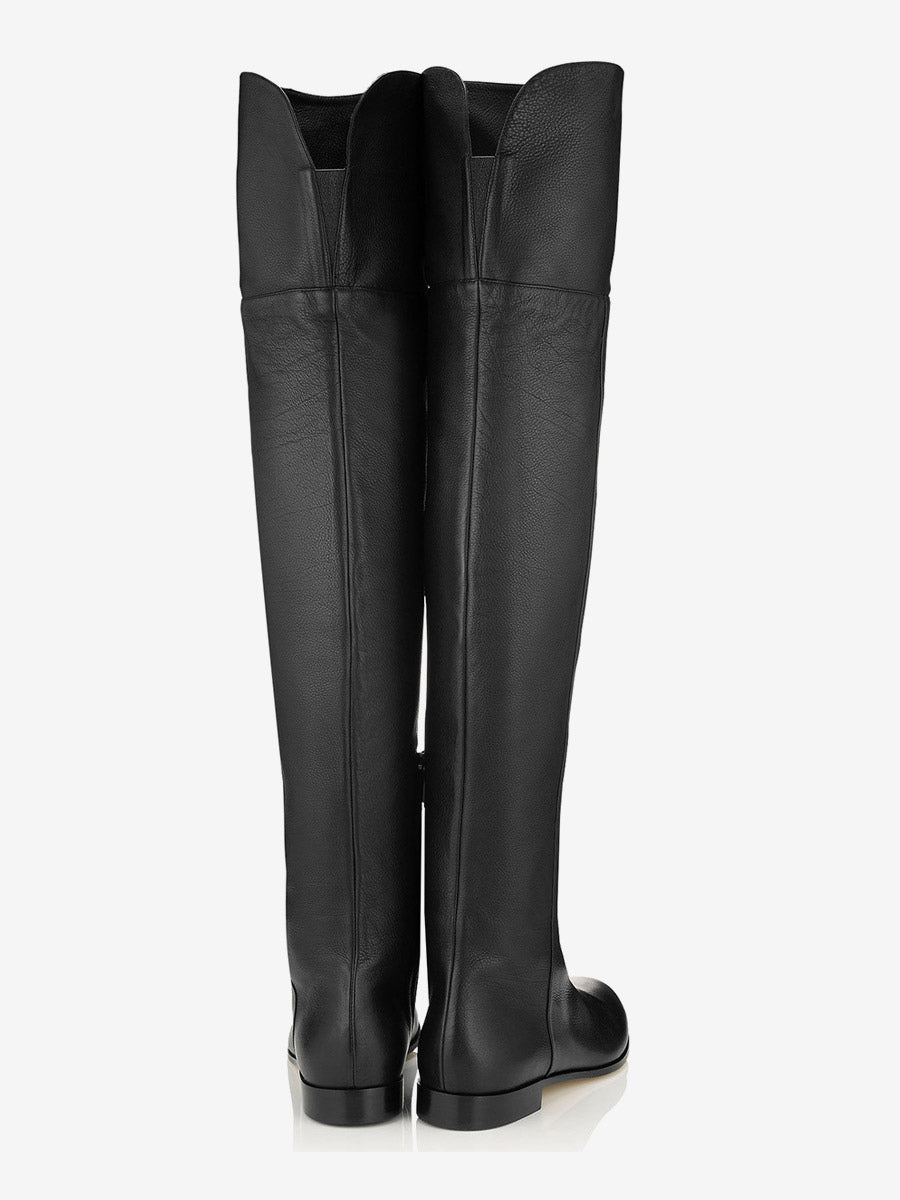 Brown Round-Toe Over-The-Knee Boots — view 2