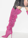 Rose Pointed-Toe Embellished Over-The-Knee Boots — view 3