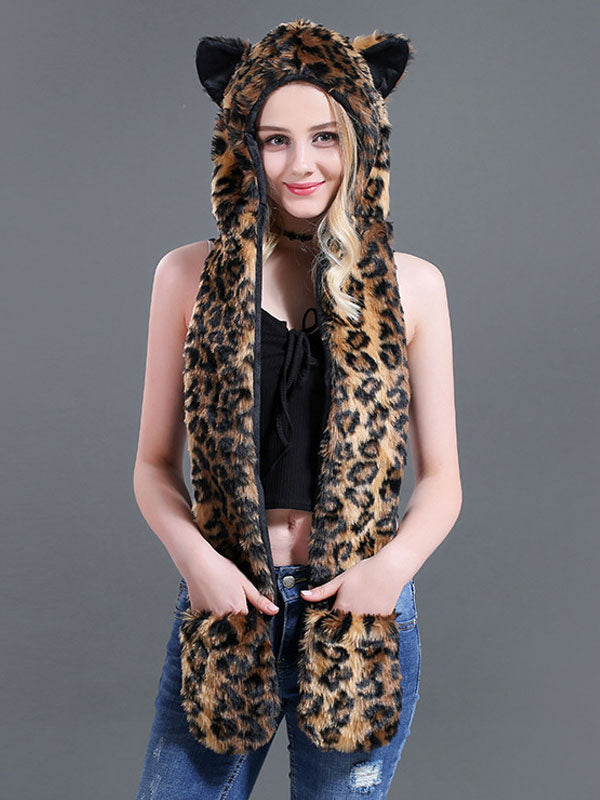 amber faux fur hat — view 8