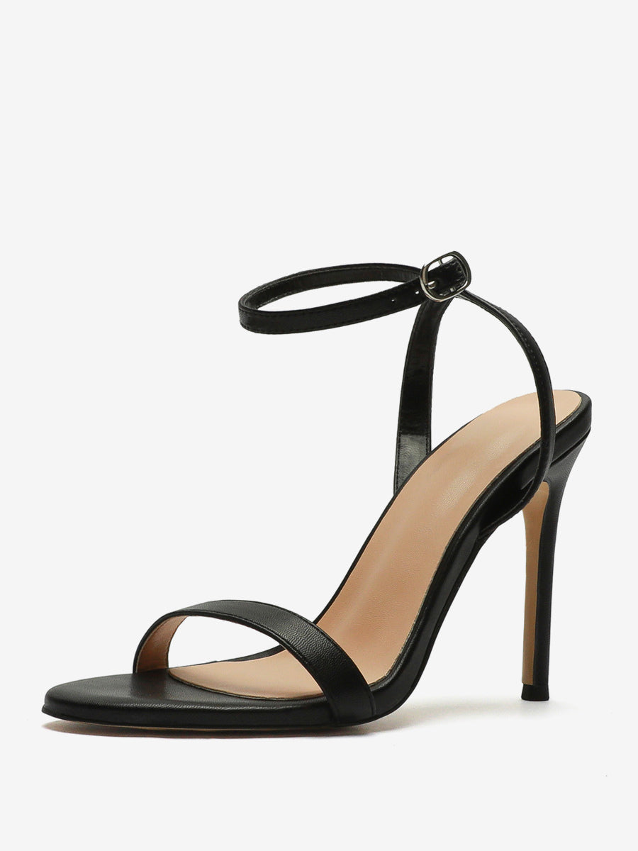 Navy Open-Toe Stiletto Sandals — view 1
