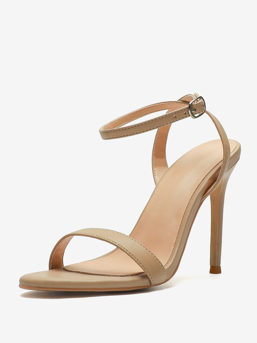 Navy Open-Toe Stiletto Sandals — view 3