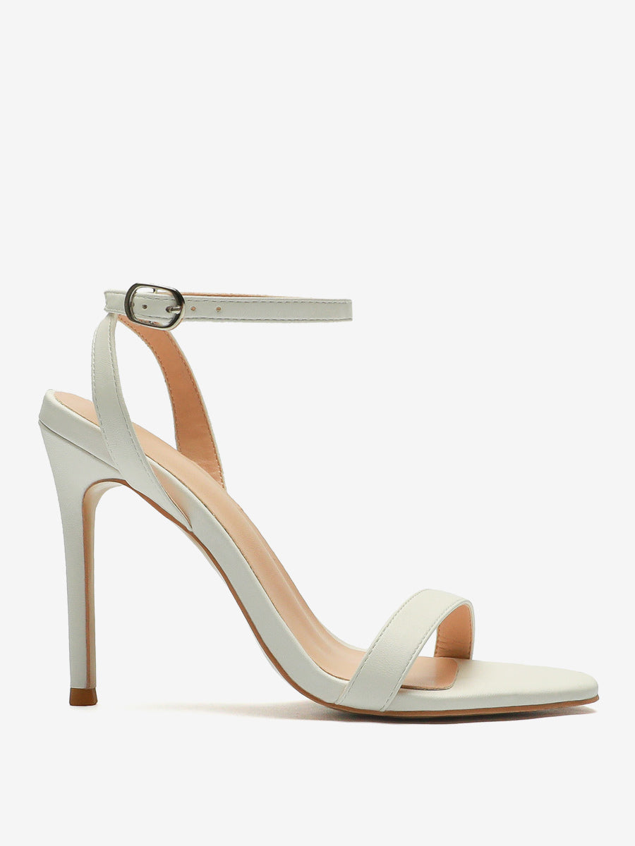 Navy Open-Toe Stiletto Sandals — view 6