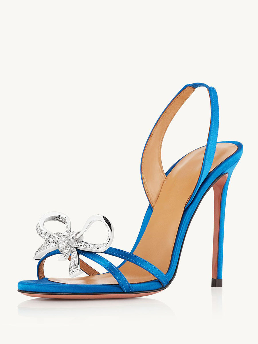 green open toe stiletto embellished sandals — view 9