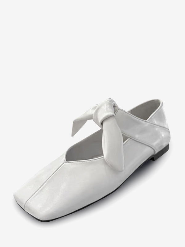 Gold Square-Toe Metallic Ballet Flats — view 6