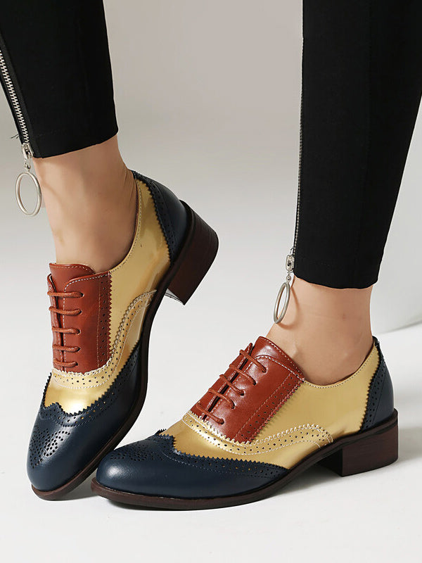 Gold Round-Toe Lace-Up Heels — view 9
