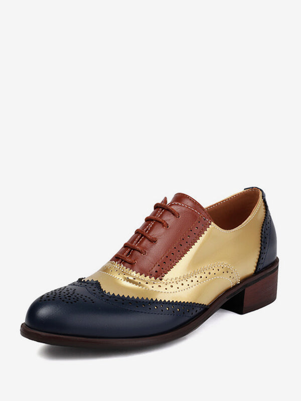 Gold Round-Toe Lace-Up Heels — view 5