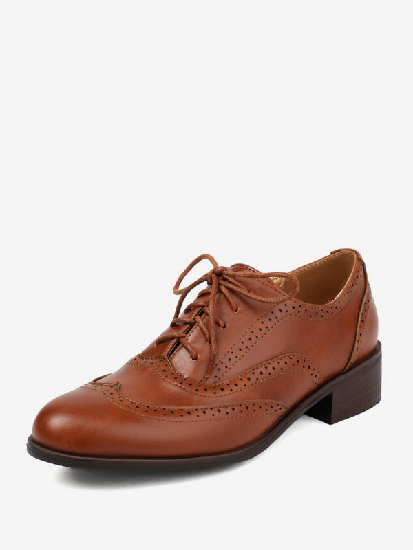 Pink Round-Toe Lace-Up Contrast Panel Heels — view 5