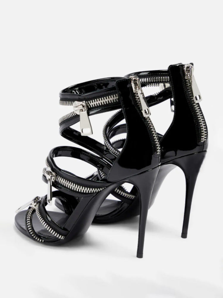 Black Strappy Sandals — view 2