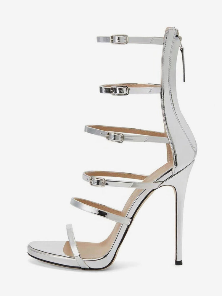 black strappy sandals — view 5