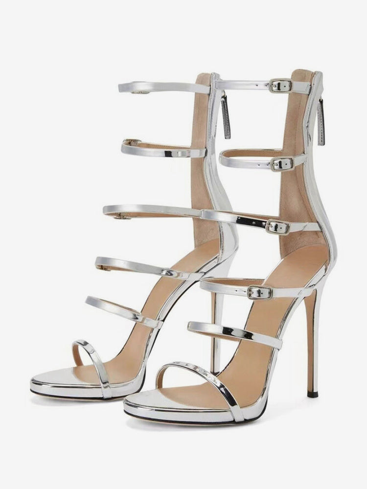 black strappy sandals — view 4