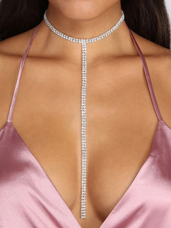 gold embellished necklace — view 1
