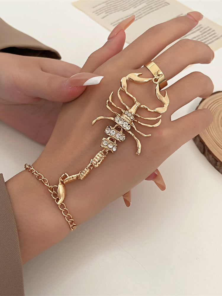 gold embellished bracelet — view 1
