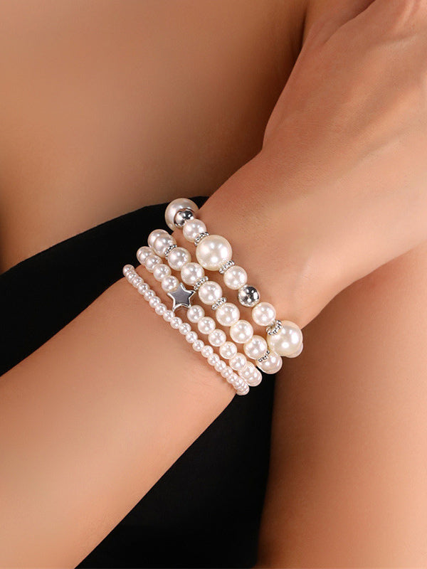 pink beaded bracelet — view 1