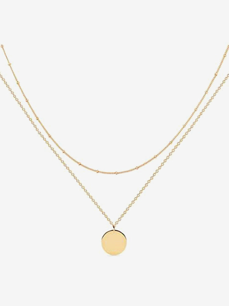 gold beaded necklace — view 3