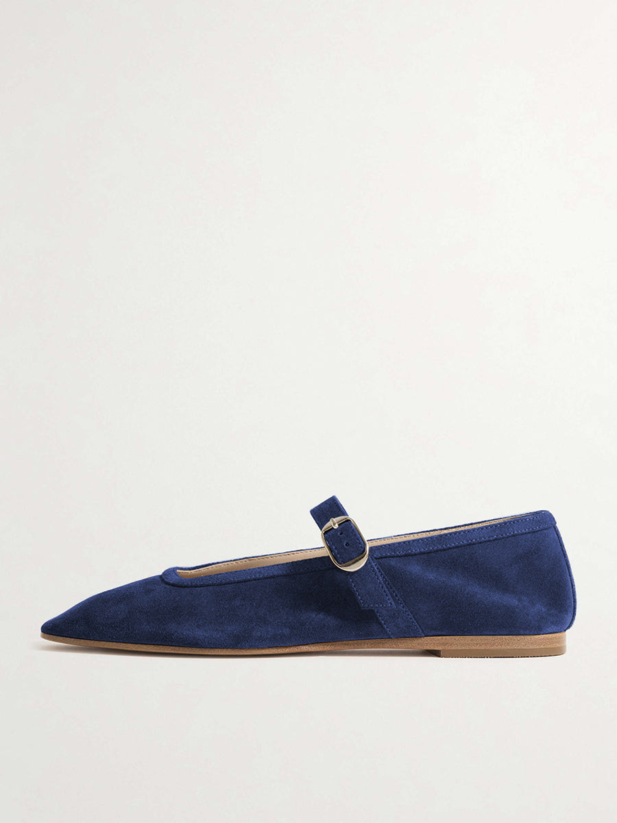 rose square toe suede effect ballet flats — view 5