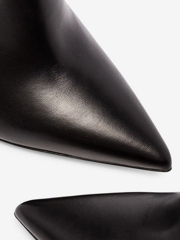black pointed toe zip ankle boots — view 4