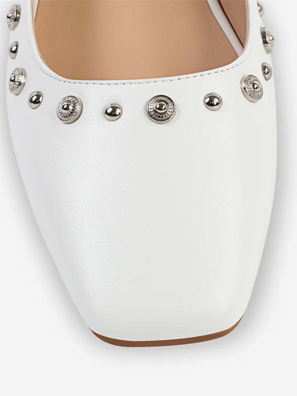 sky blue pointed toe ankle strap ballet flats — view 4