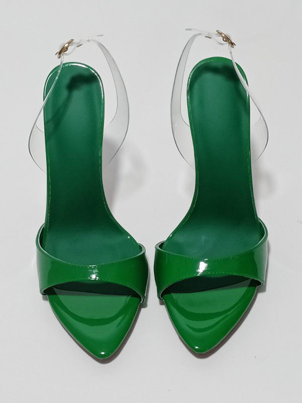 Green Stiletto Sandals — view 9