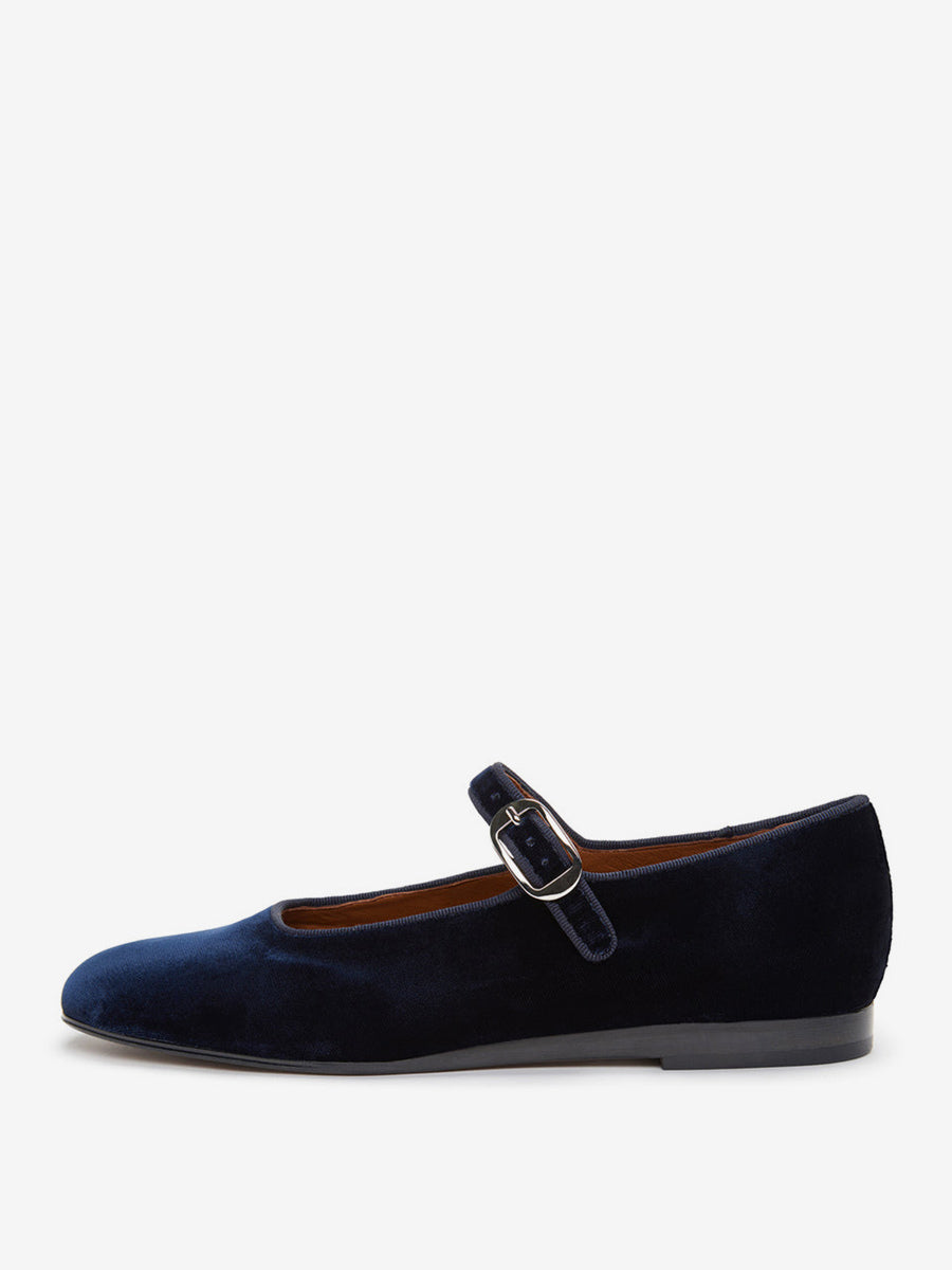 green round toe velvet ballet flats — view 9