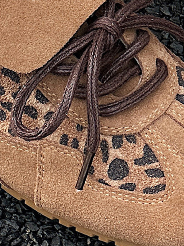 brown round toe suede effect trainers — view 4