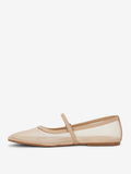 Nude Round-Toe Slip-On Sheer Ballet Flats — view 1