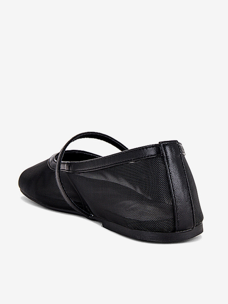 nude round toe slip on sheer ballet flats — view 7