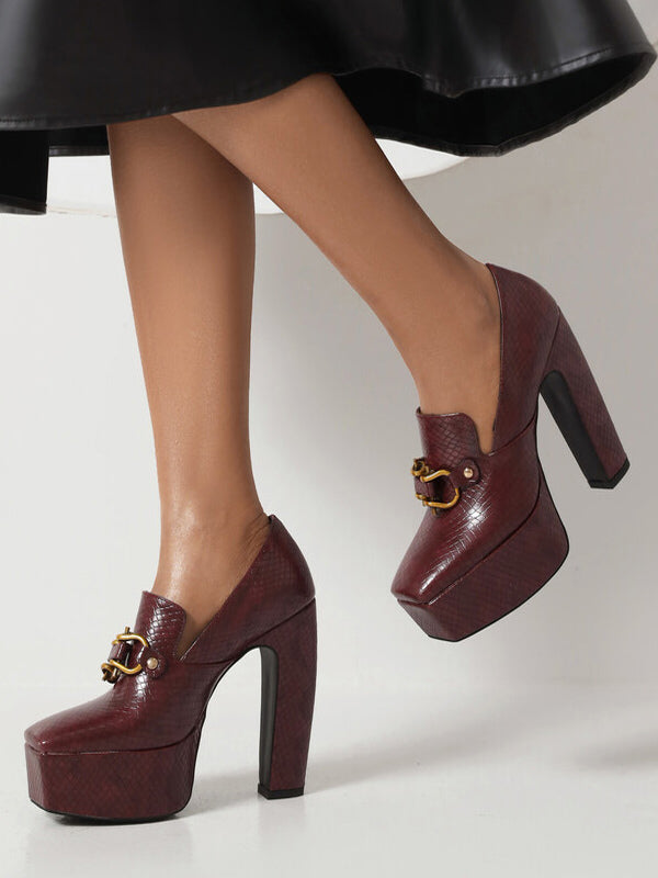 Red Platform Loafers — view 9
