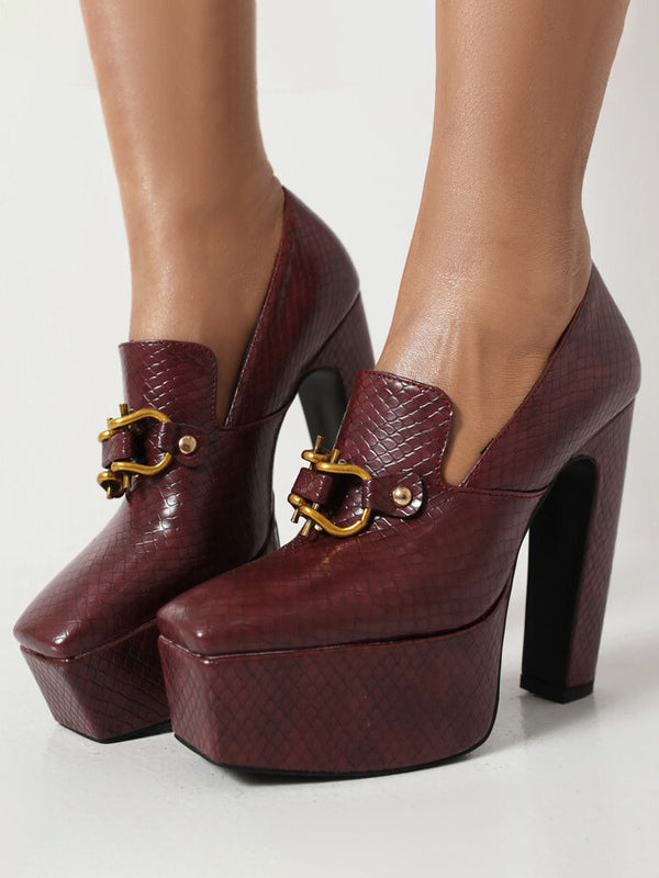 Red Platform Loafers — view 8